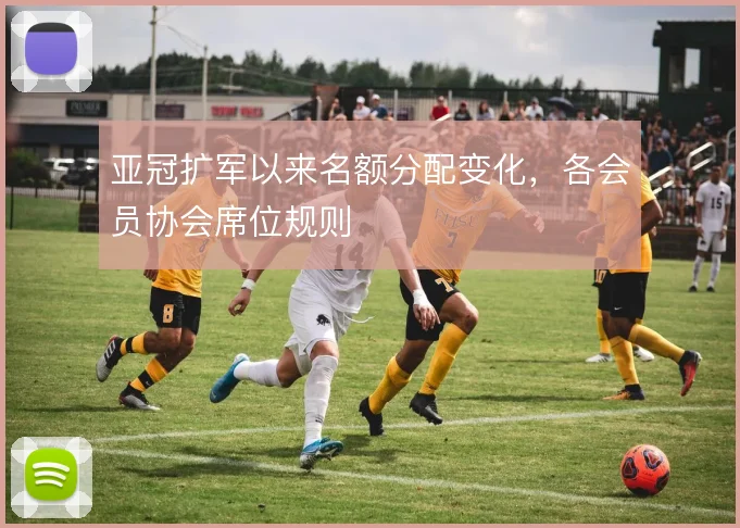 亚冠扩军以来名额分配变化，各会员协会席位规则